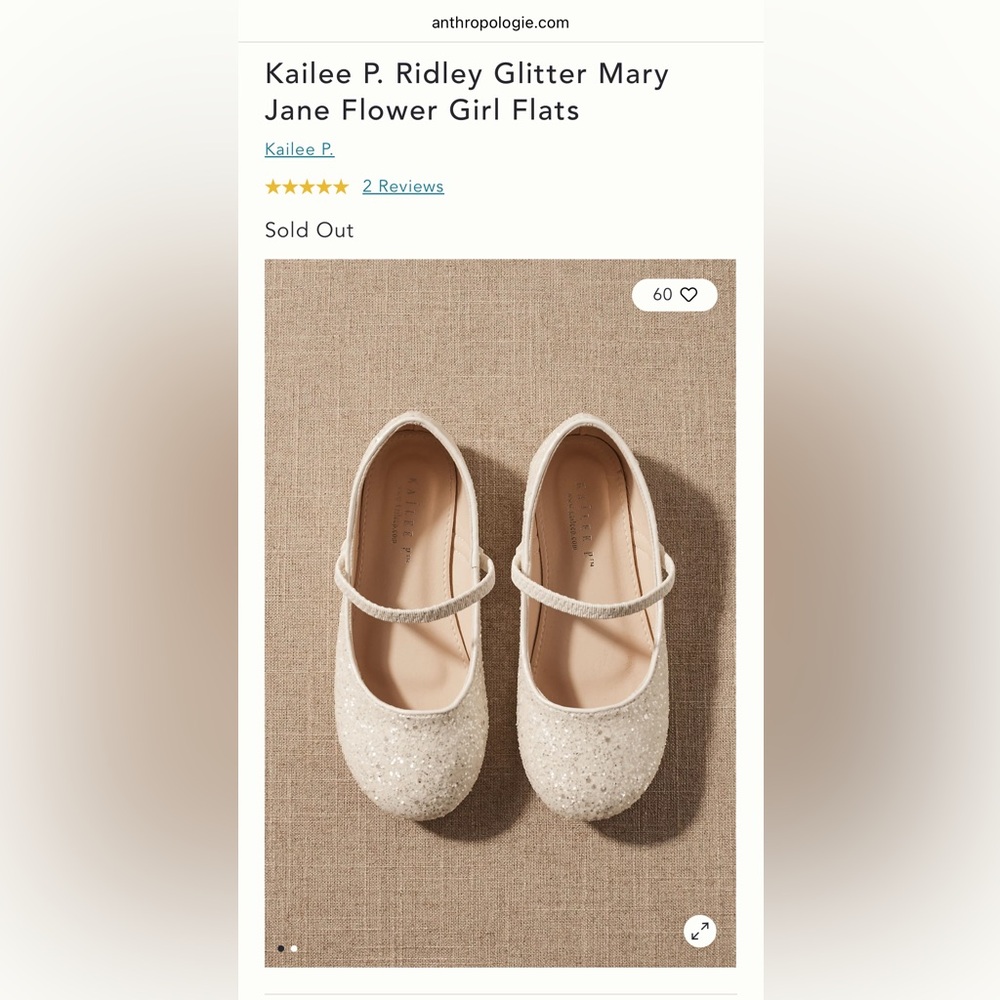 Kailee P. Ridley Glitter Mary Jane Flower Girl Flats